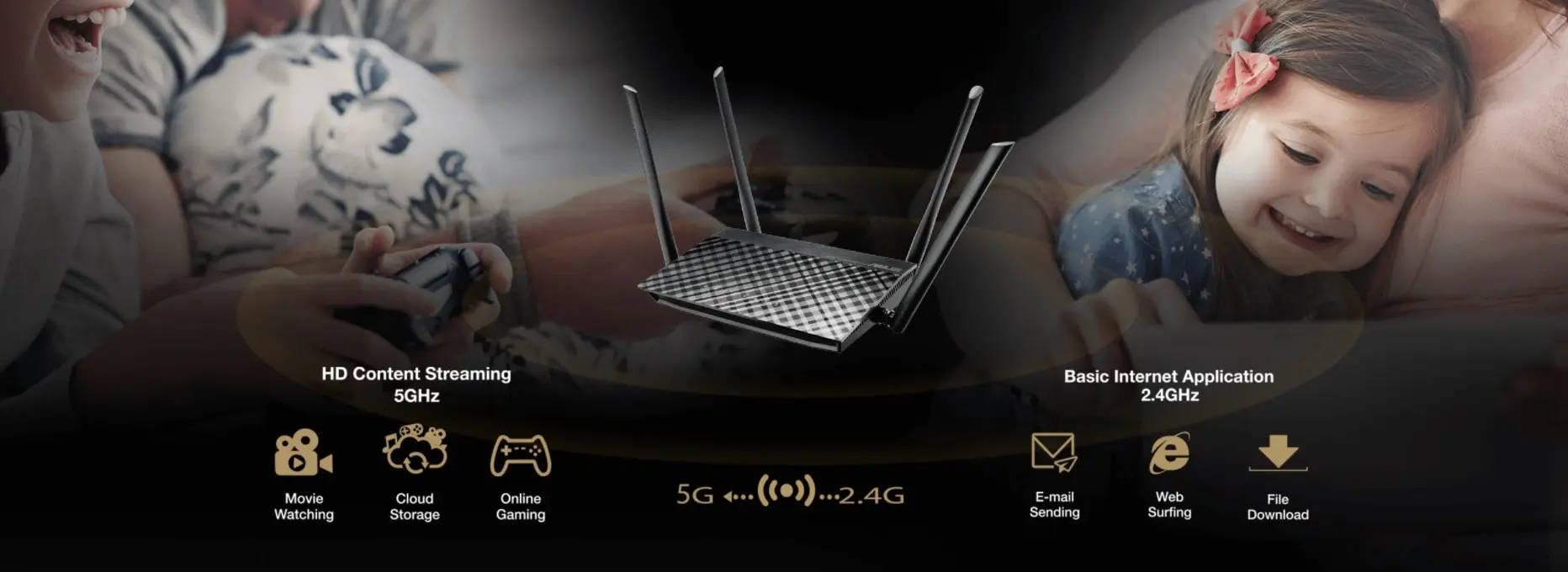 ASUS RT-AC57U AC1200 Dual Band Gigabit WiFi Router