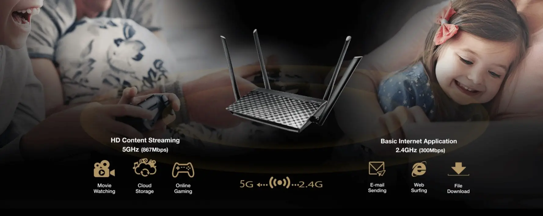 ASUS RT-AC59U V2 AC1500 Dual-Band Wi-Fi Gigabit Router