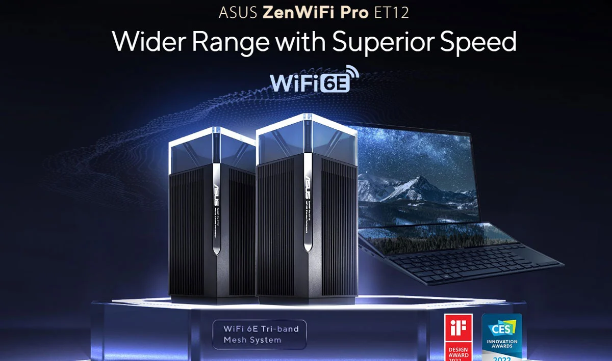 ASUS ZenWiFi Pro ET12 AXE11000 Tri-Band WiFi 6E Mesh System