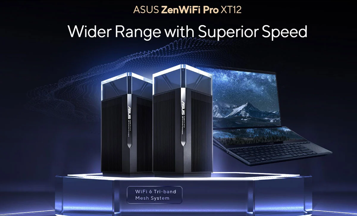 ASUS ZenWiFi Pro XT12 AXE11000 Tri-Band WiFi 6E Mesh System